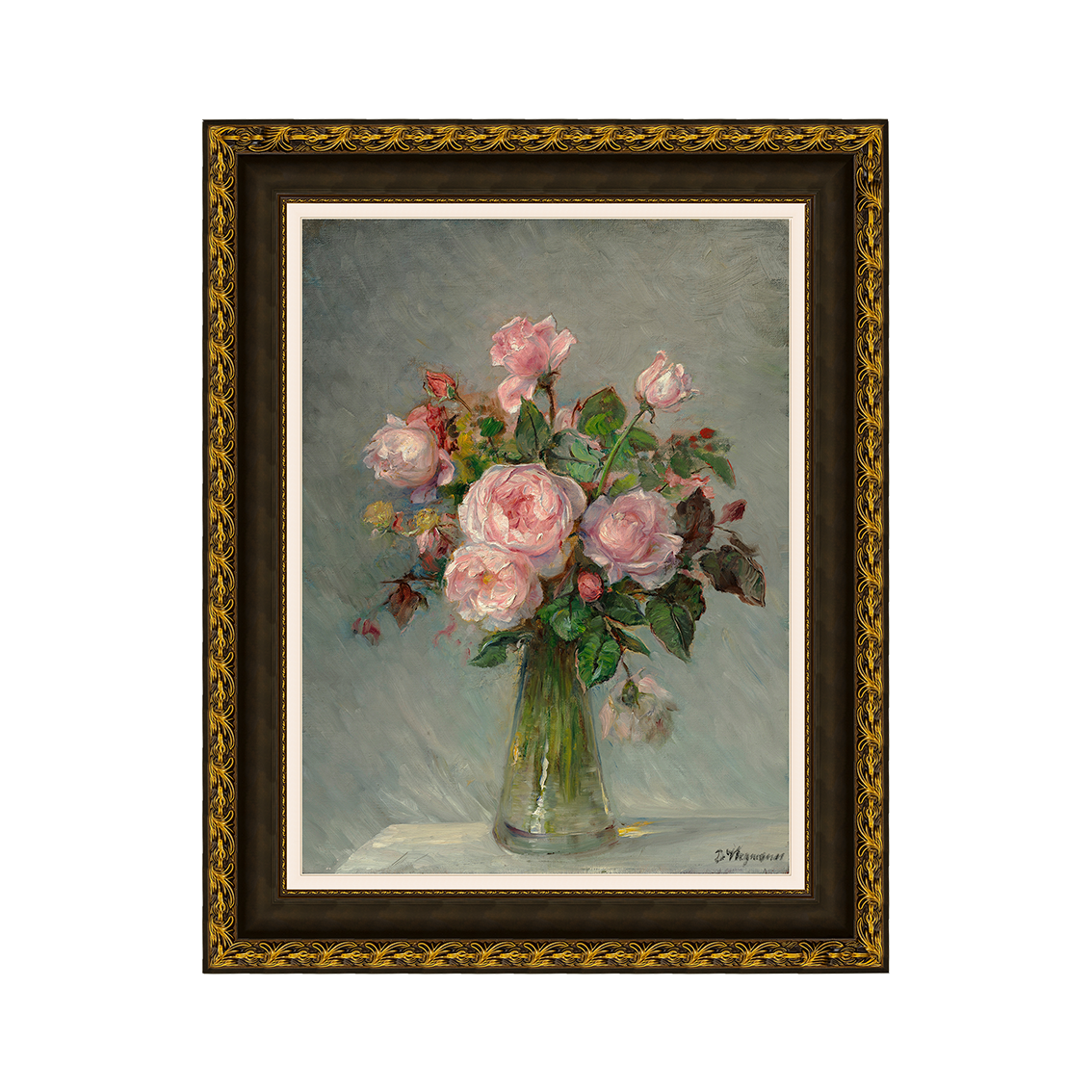 Rosas em um vaso de vidro - Bertha Wegmann