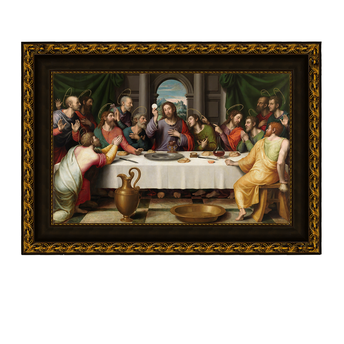 Cavalos pastando sob carvalhos - Johann Baptist Dallinger von Dalling