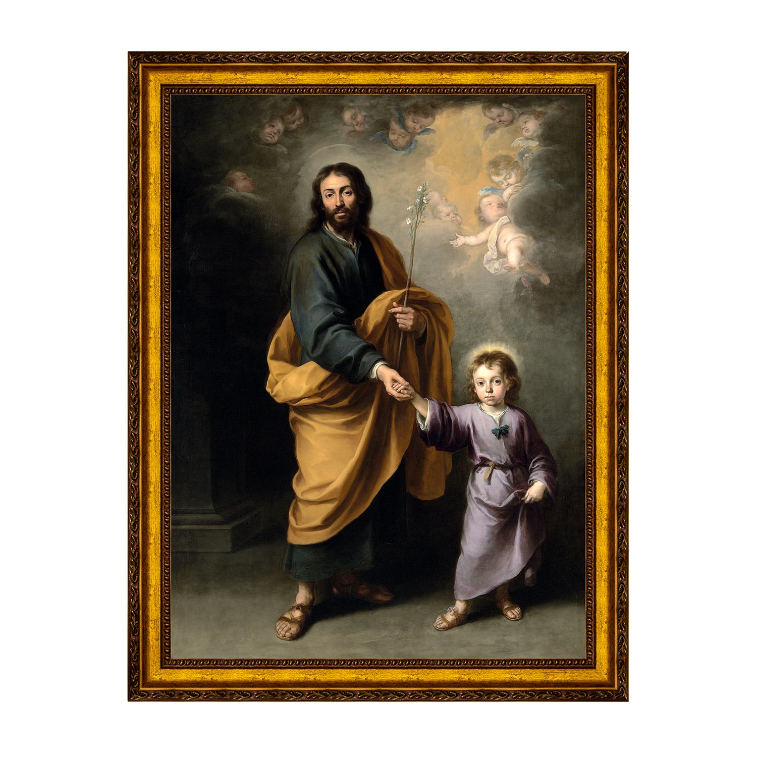 Quadro de Mesa - São José e o Menino Jesus - Bartolome Murillo