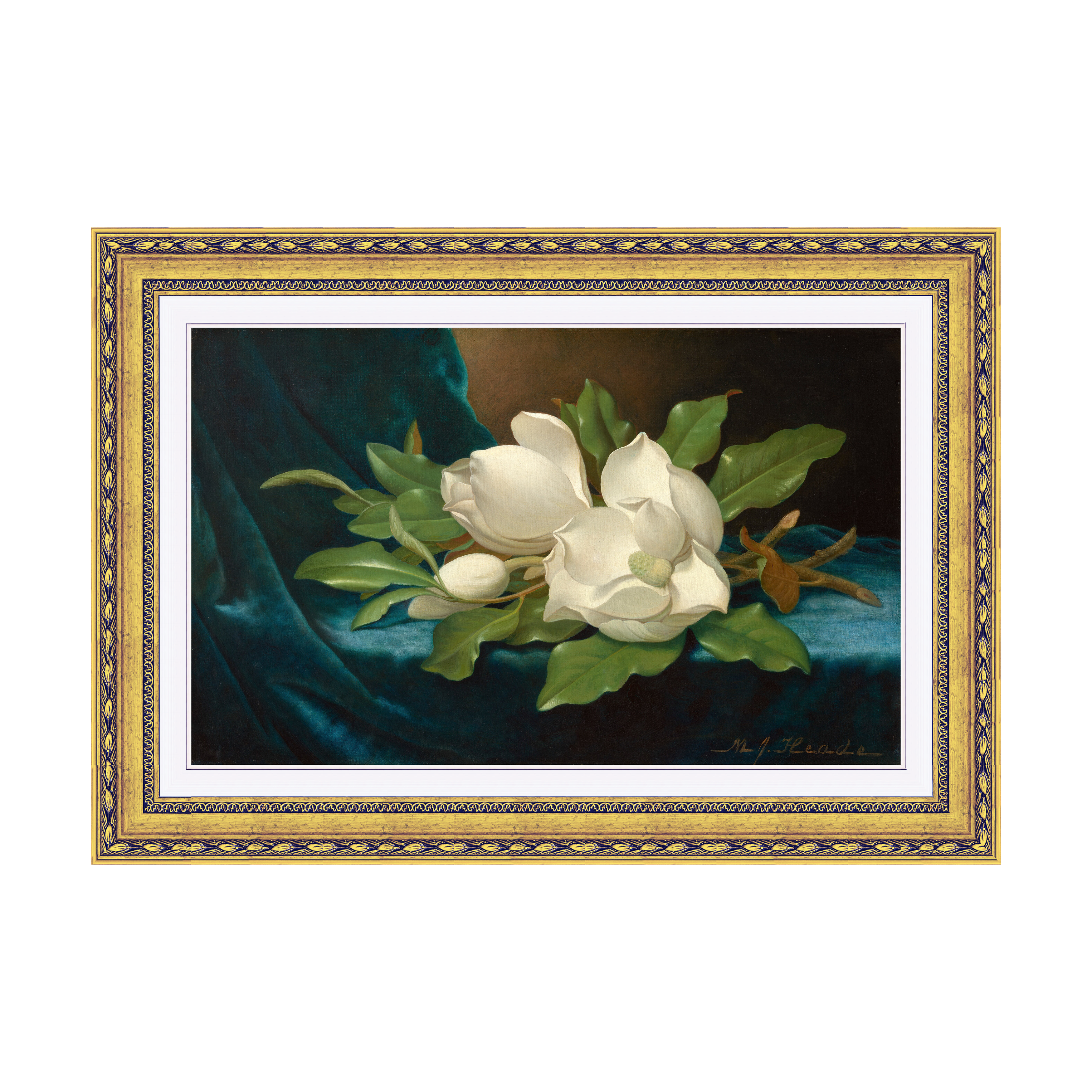 Dourada Floral - Com Passe-Partout
