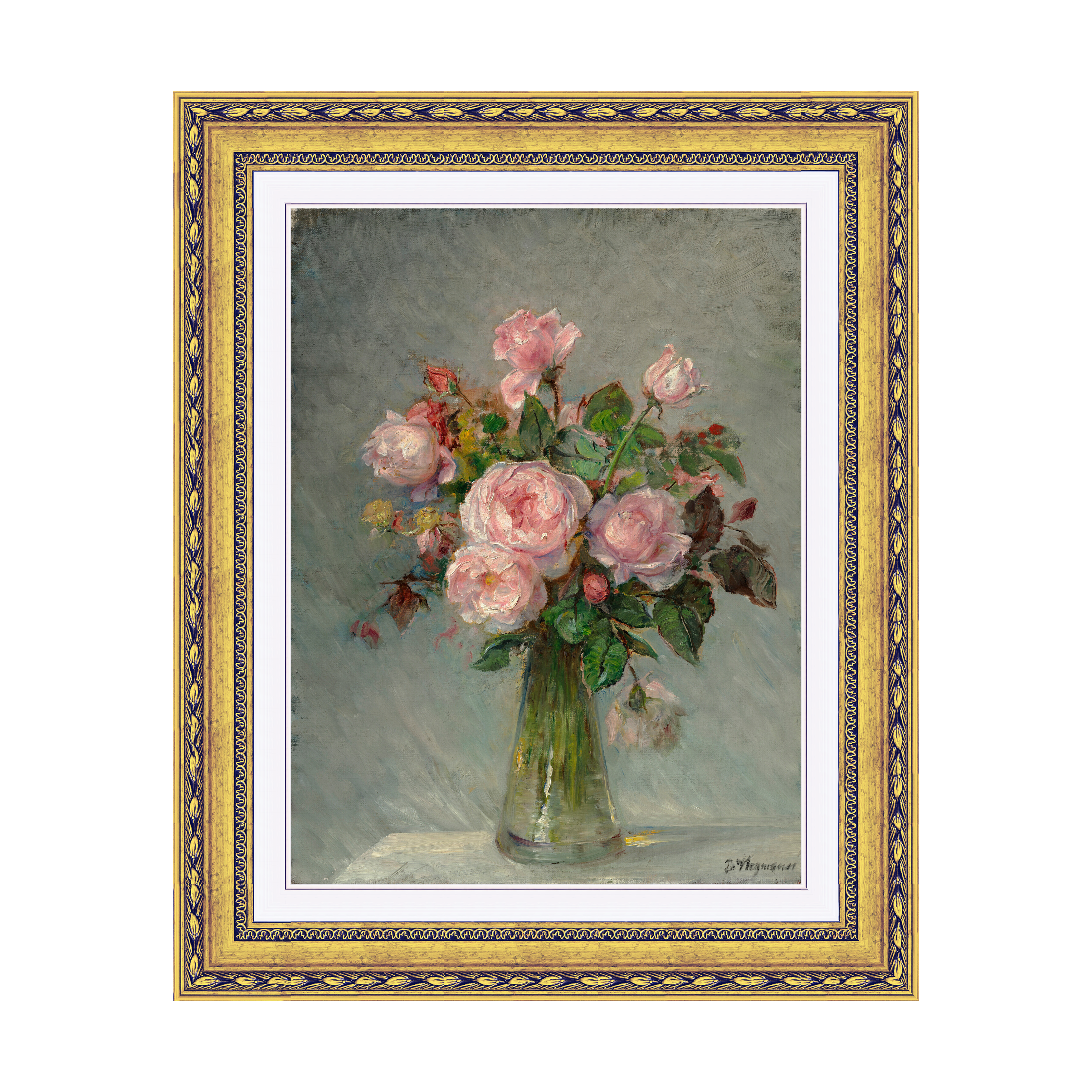 Dourada Floral - Com Passe-Partout