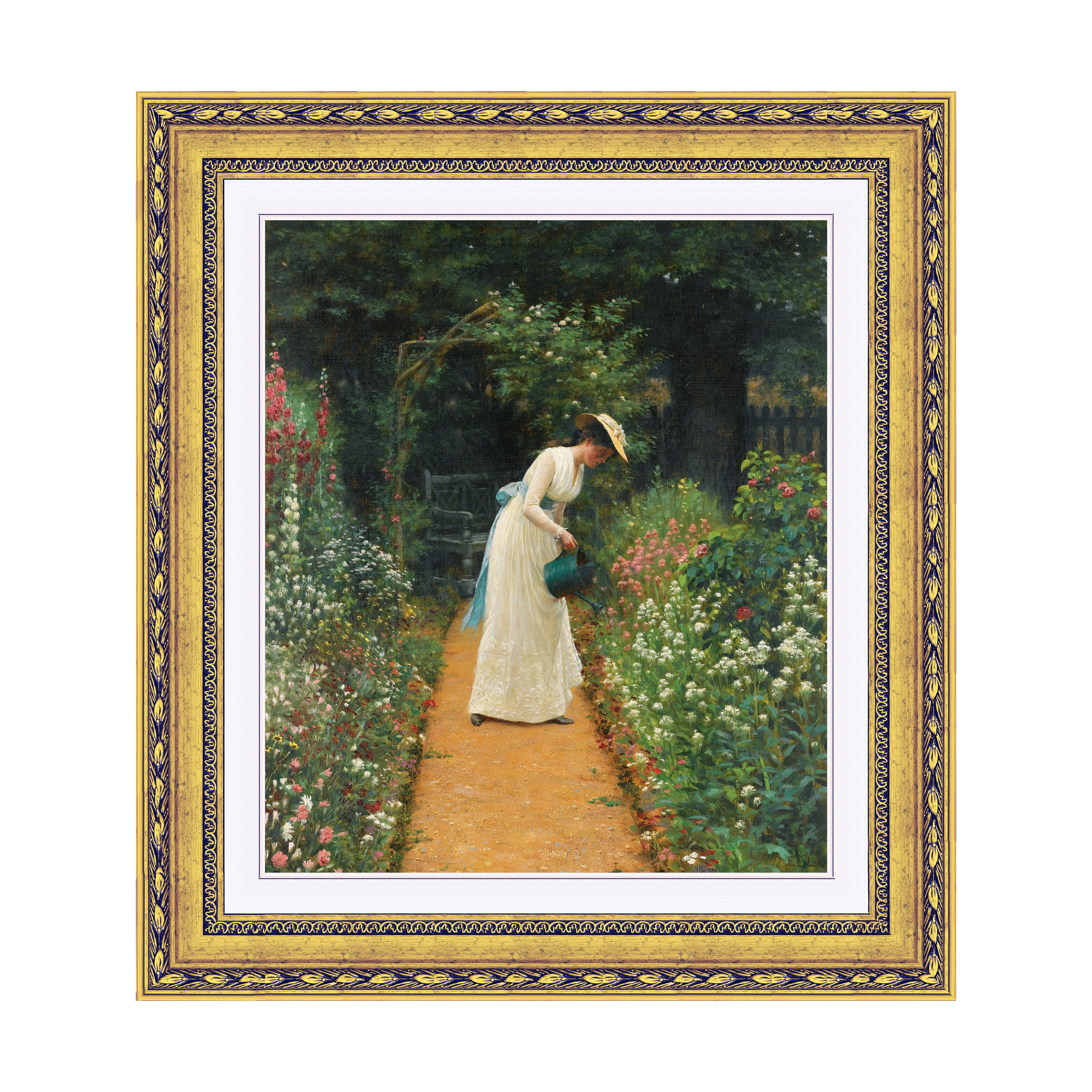 Dourada Floral - Com Passe-Partout