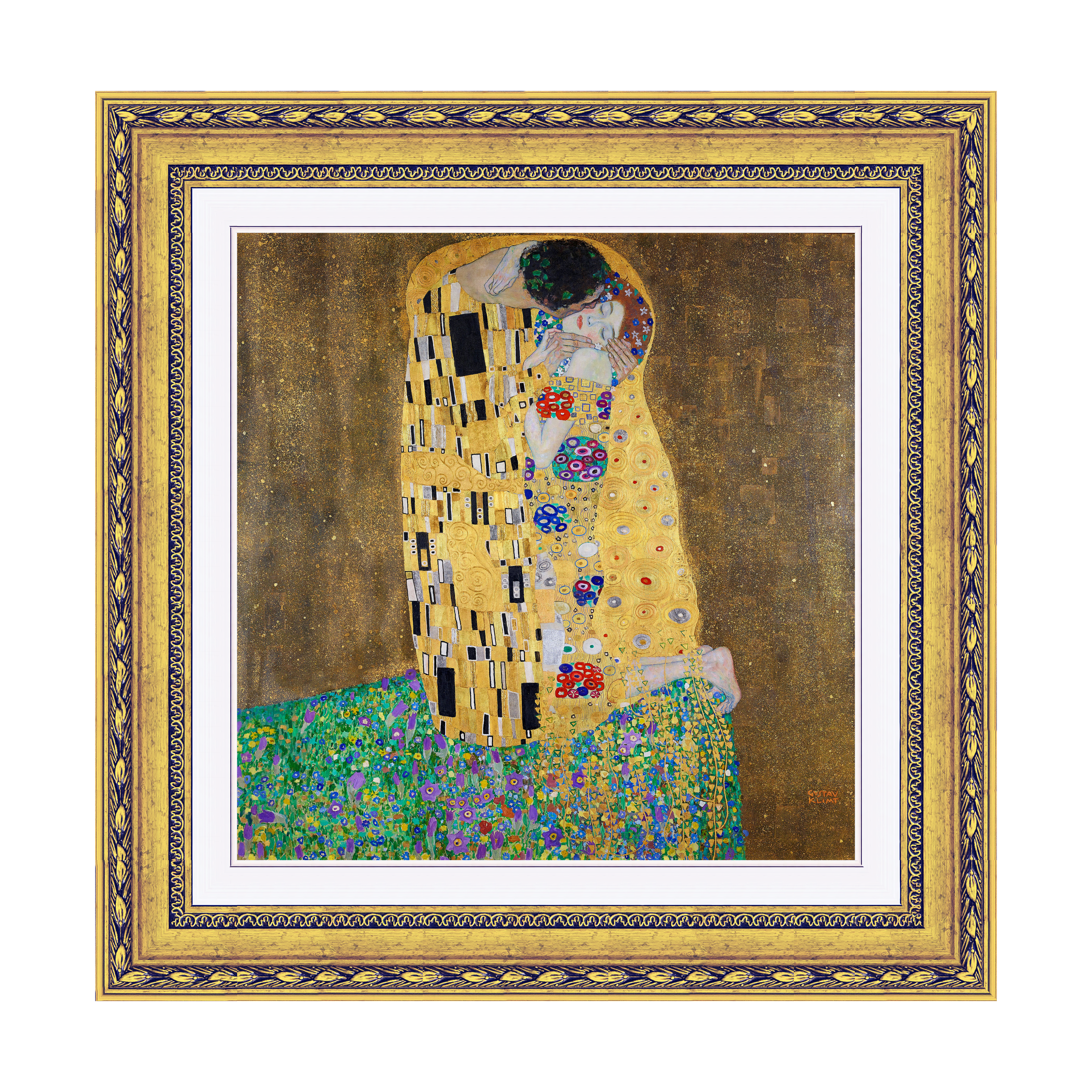 Dourada Floral - Com Passe-Partout