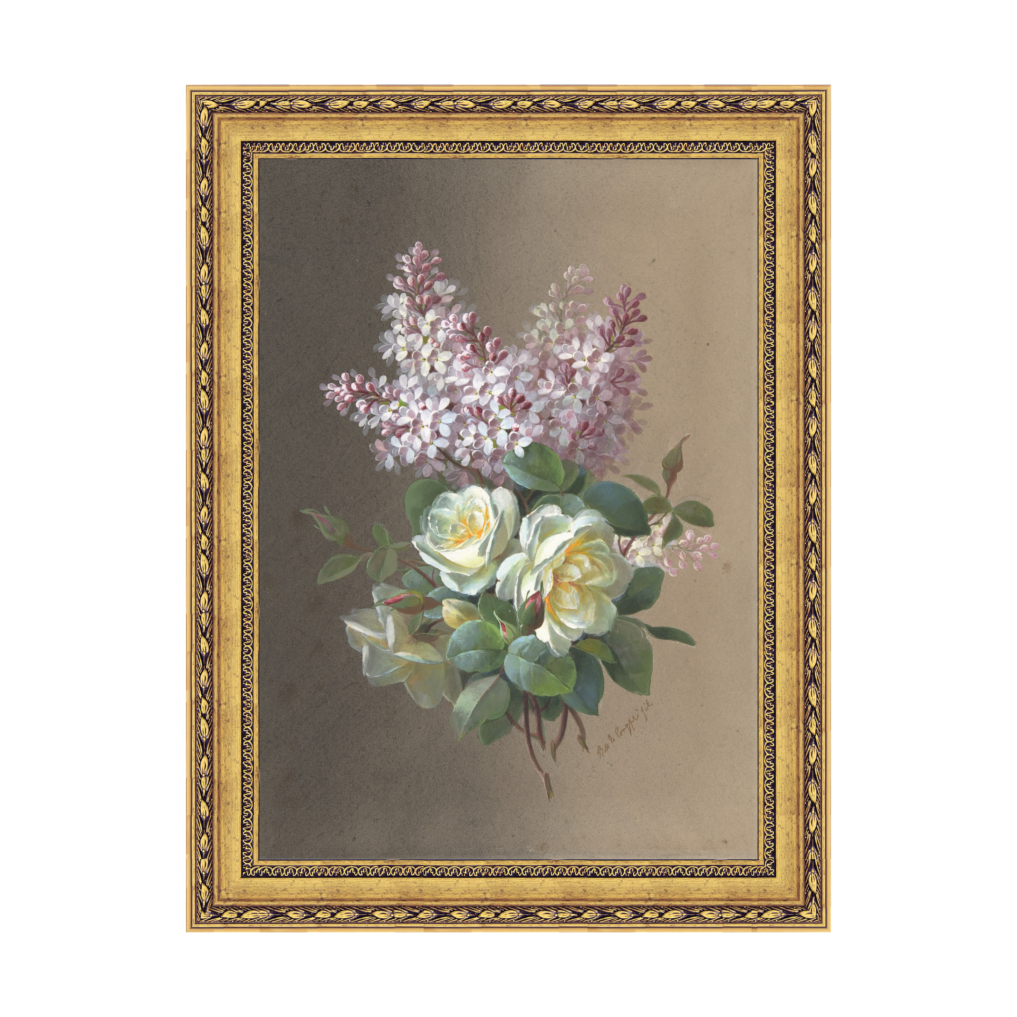 Dourada Floral - Sem Passe-Partout