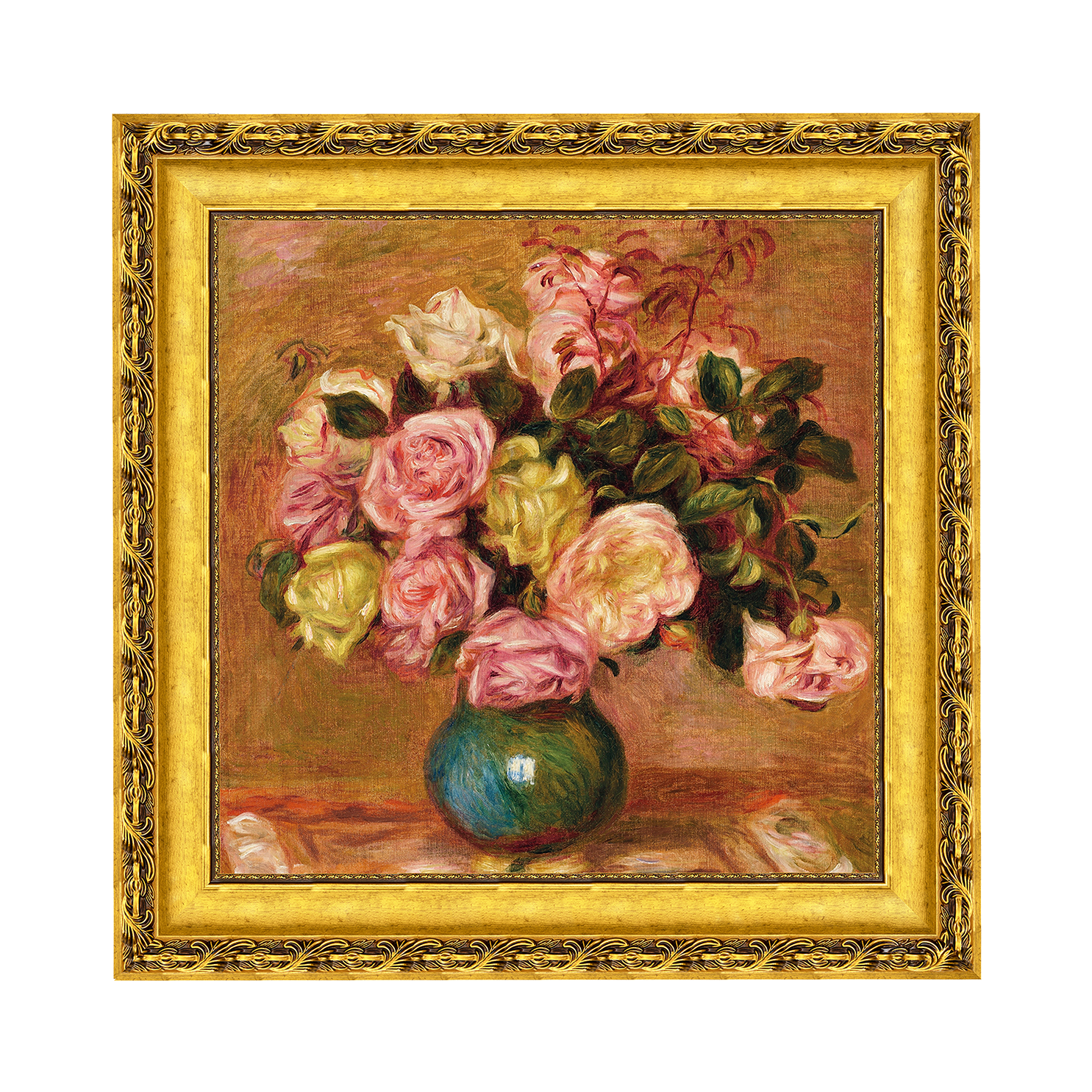 Buquê de rosas em vaso - Pierre Auguste Renoir