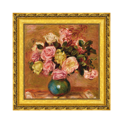 Buquê de rosas em vaso - Pierre Auguste Renoir