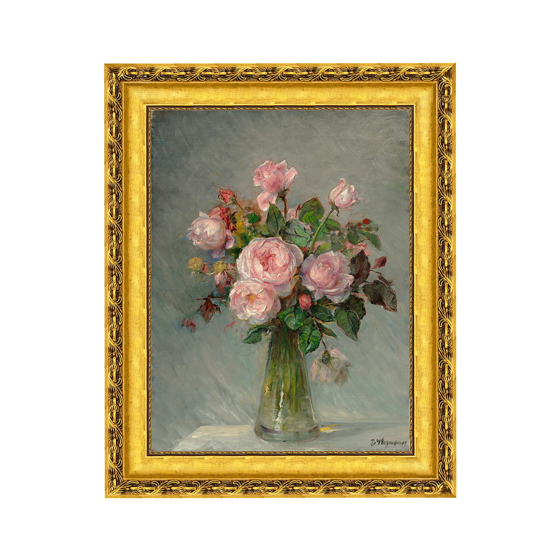 Rosas em um vaso de vidro - Bertha Wegmann