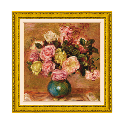 Buquê de rosas em vaso - Pierre Auguste Renoir