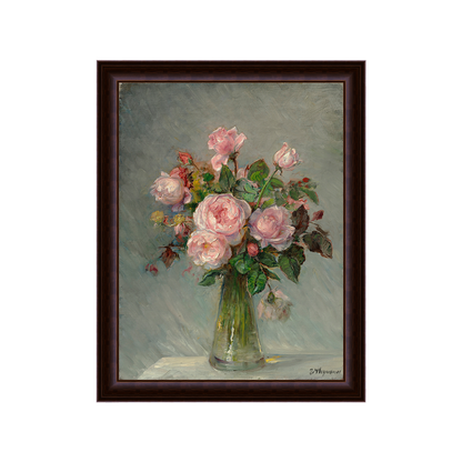 Rosas em um vaso de vidro - Bertha Wegmann