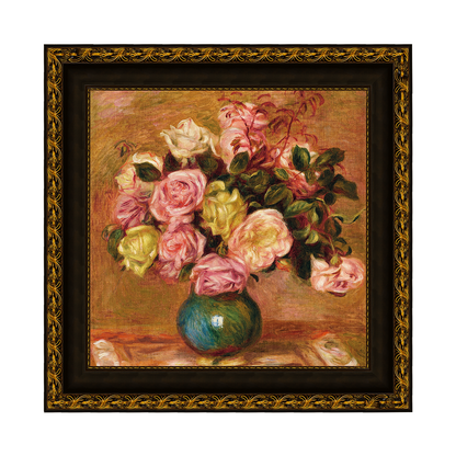 Buquê de rosas em vaso - Pierre Auguste Renoir