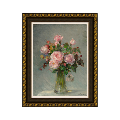 Rosas em um vaso de vidro - Bertha Wegmann