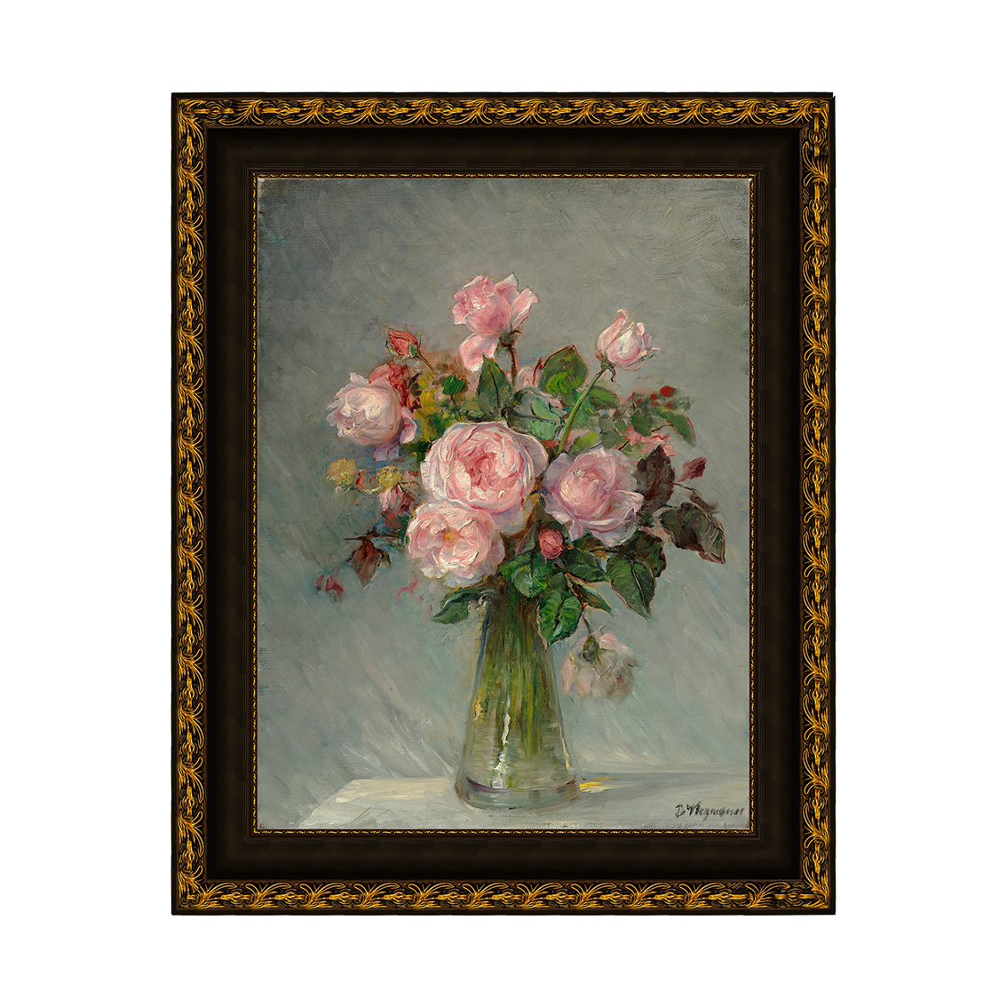 Rosas em um vaso de vidro - Bertha Wegmann