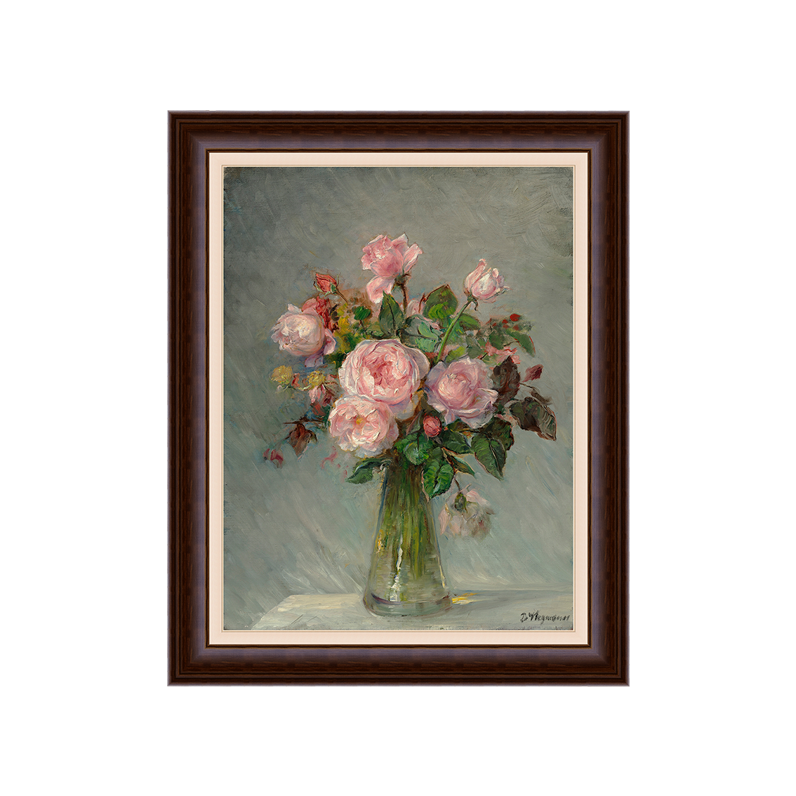 Rosas em um vaso de vidro - Bertha Wegmann