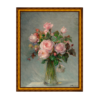 Rosas em um vaso de vidro - Bertha Wegmann