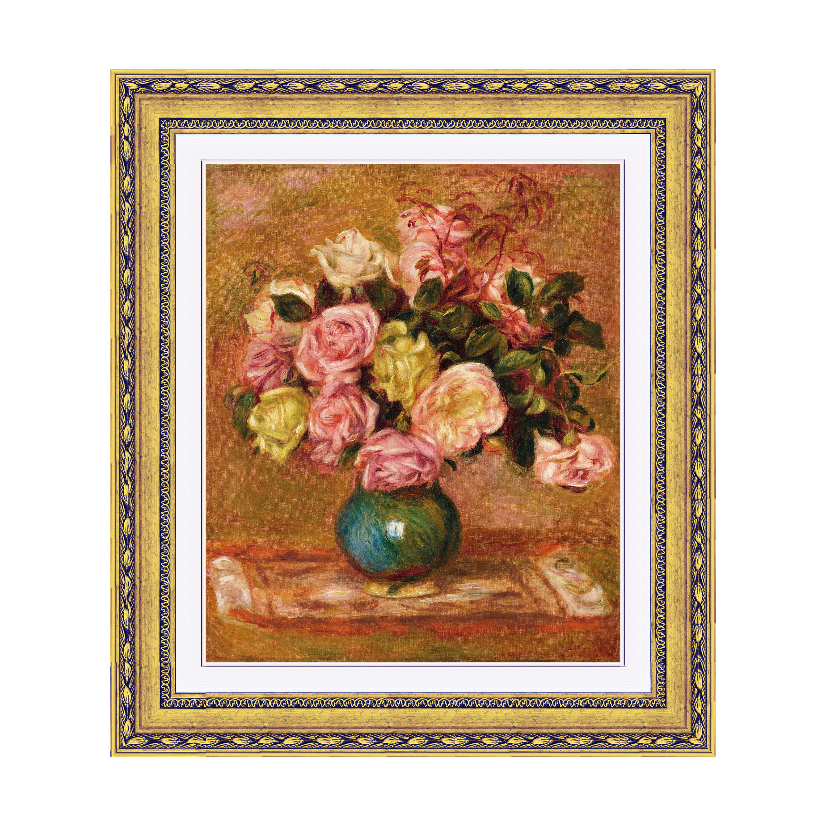 Dourada Floral - Com Passe-Partout