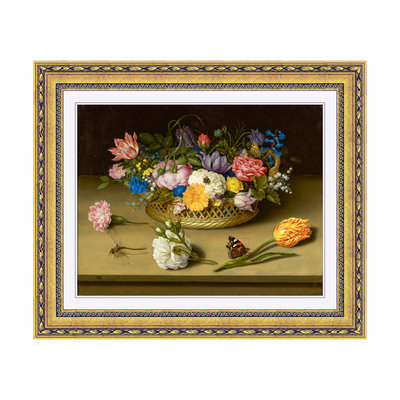 Dourada Floral - Com Passe-Partout
