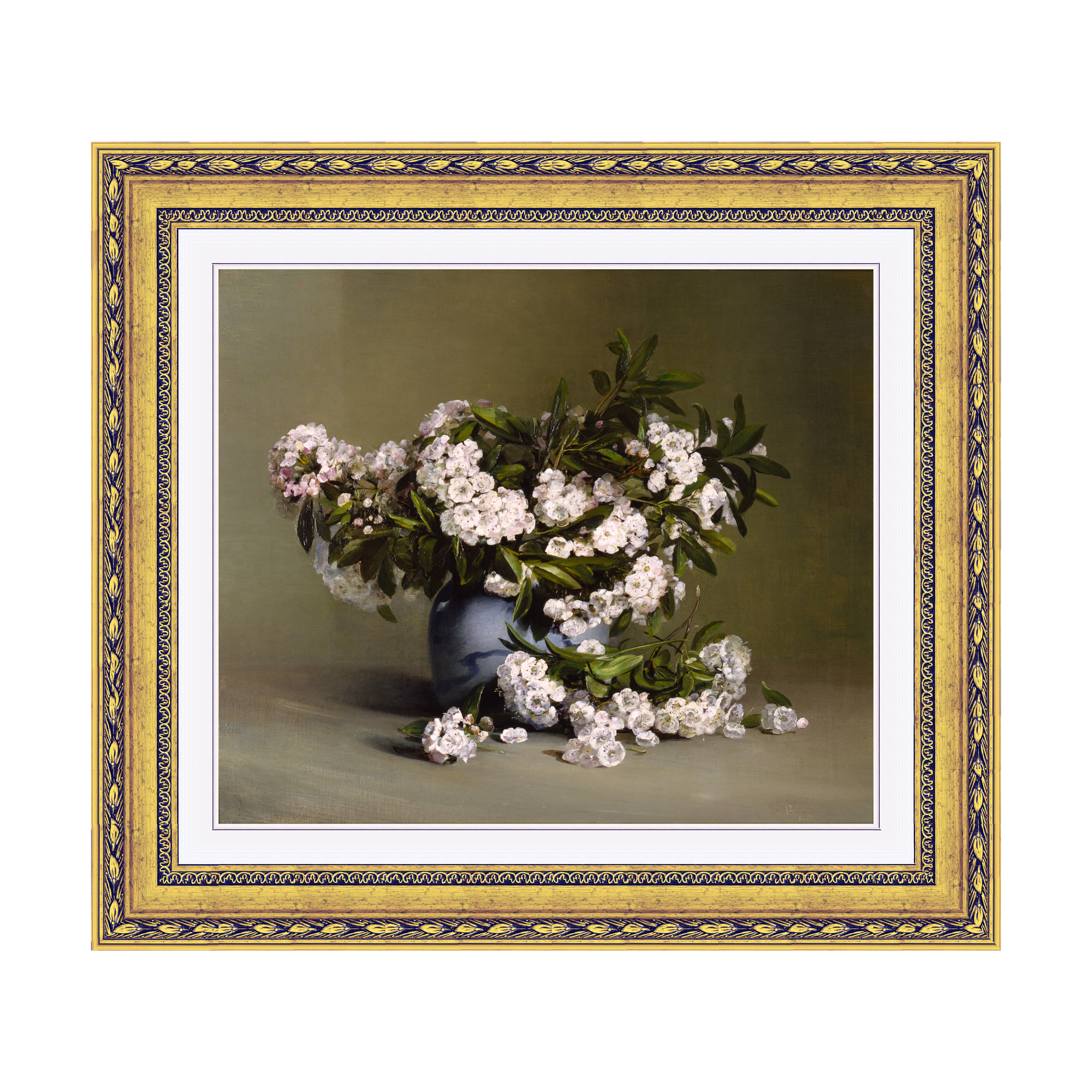 Dourada Floral - Com Passe-Partout