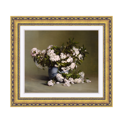 Dourada Floral - Com Passe-Partout