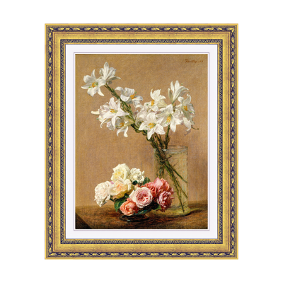 Dourada Floral - Com Passe-Partout