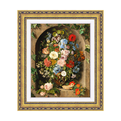 Dourada Floral - Com Passe-Partout