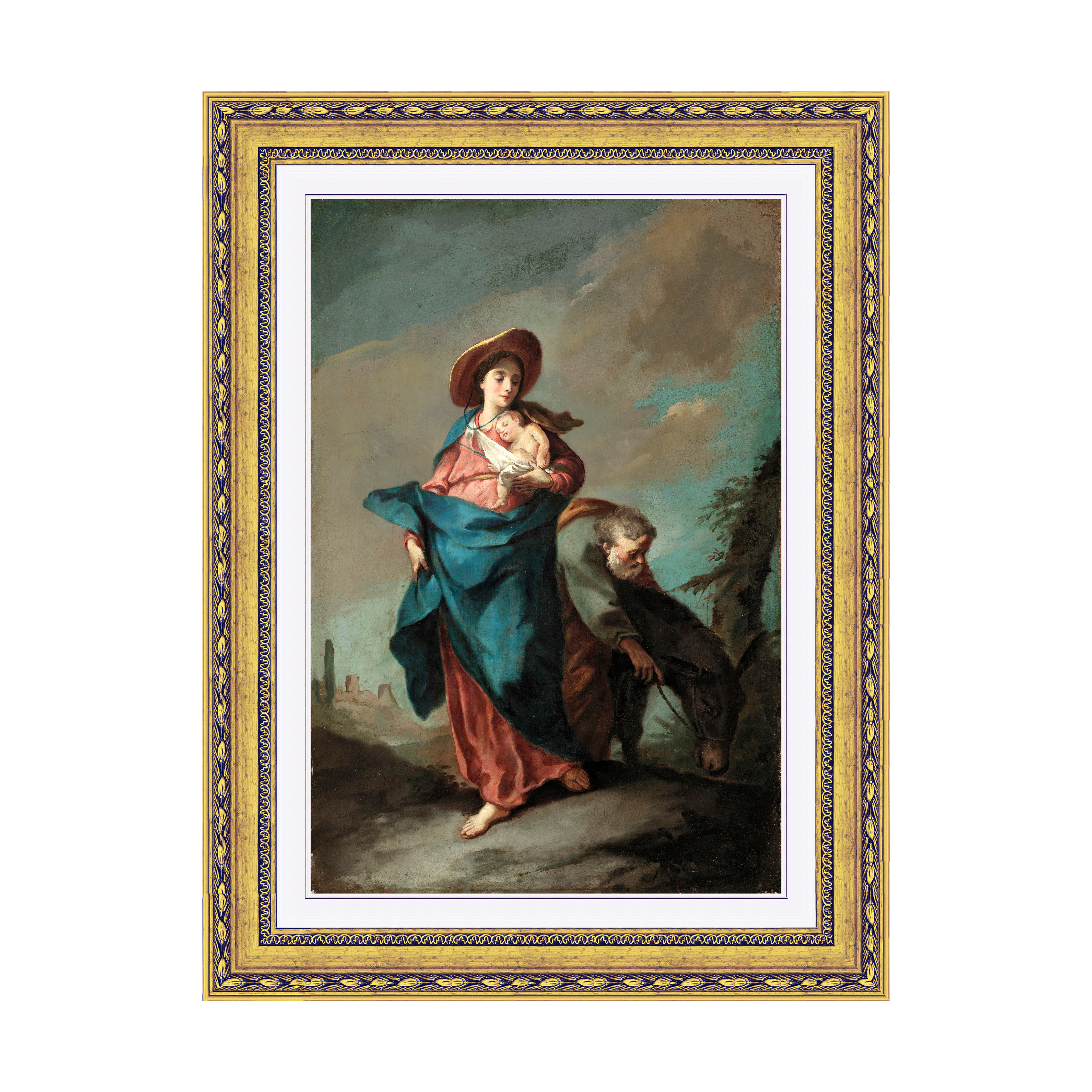 Dourada Floral - Com Passe-Partout