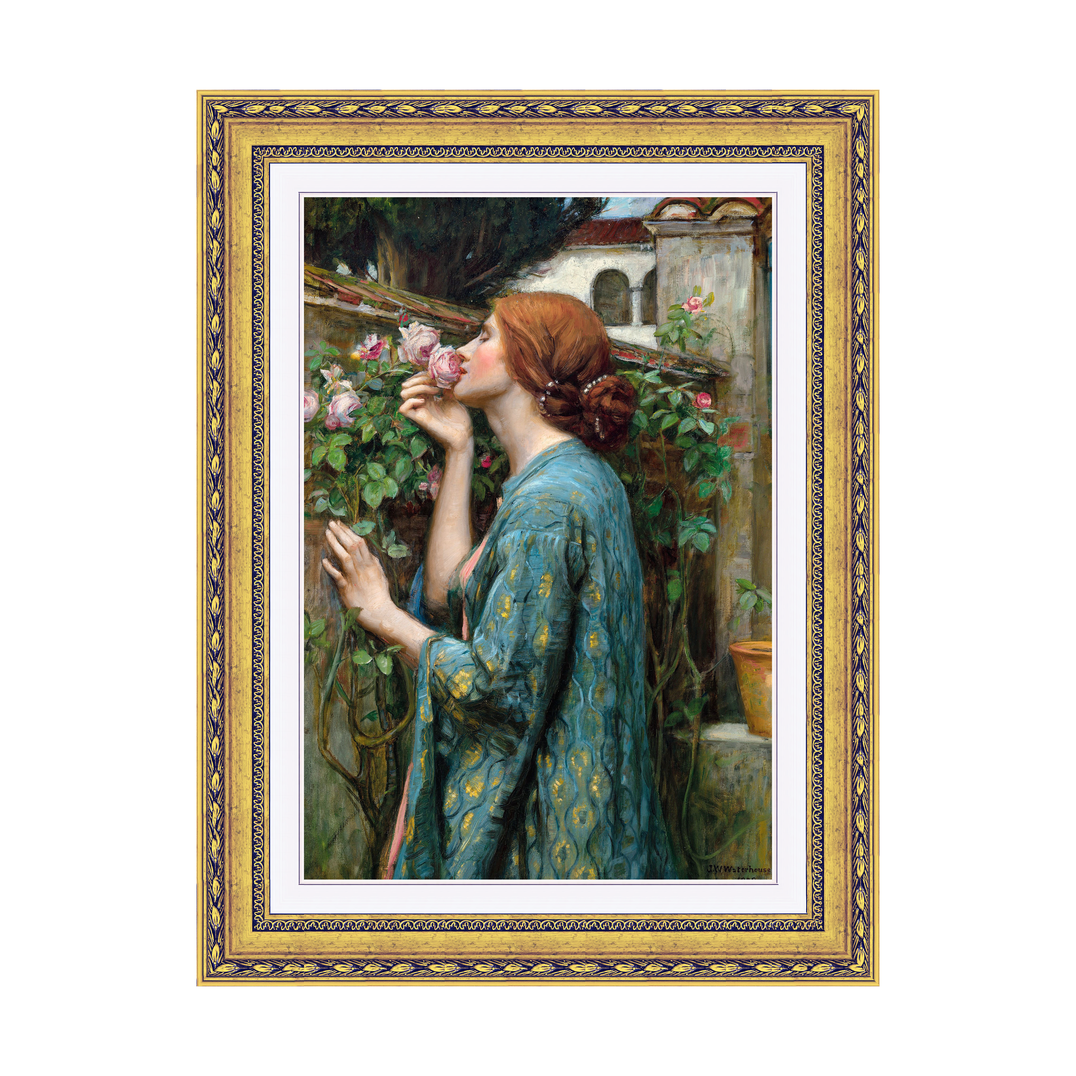 Dourada Floral - Com Passe-Partout