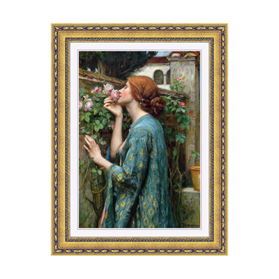 Dourada Floral - Com Passe-Partout