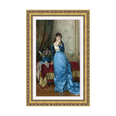 Dourada Floral - Com Passe-Partout
