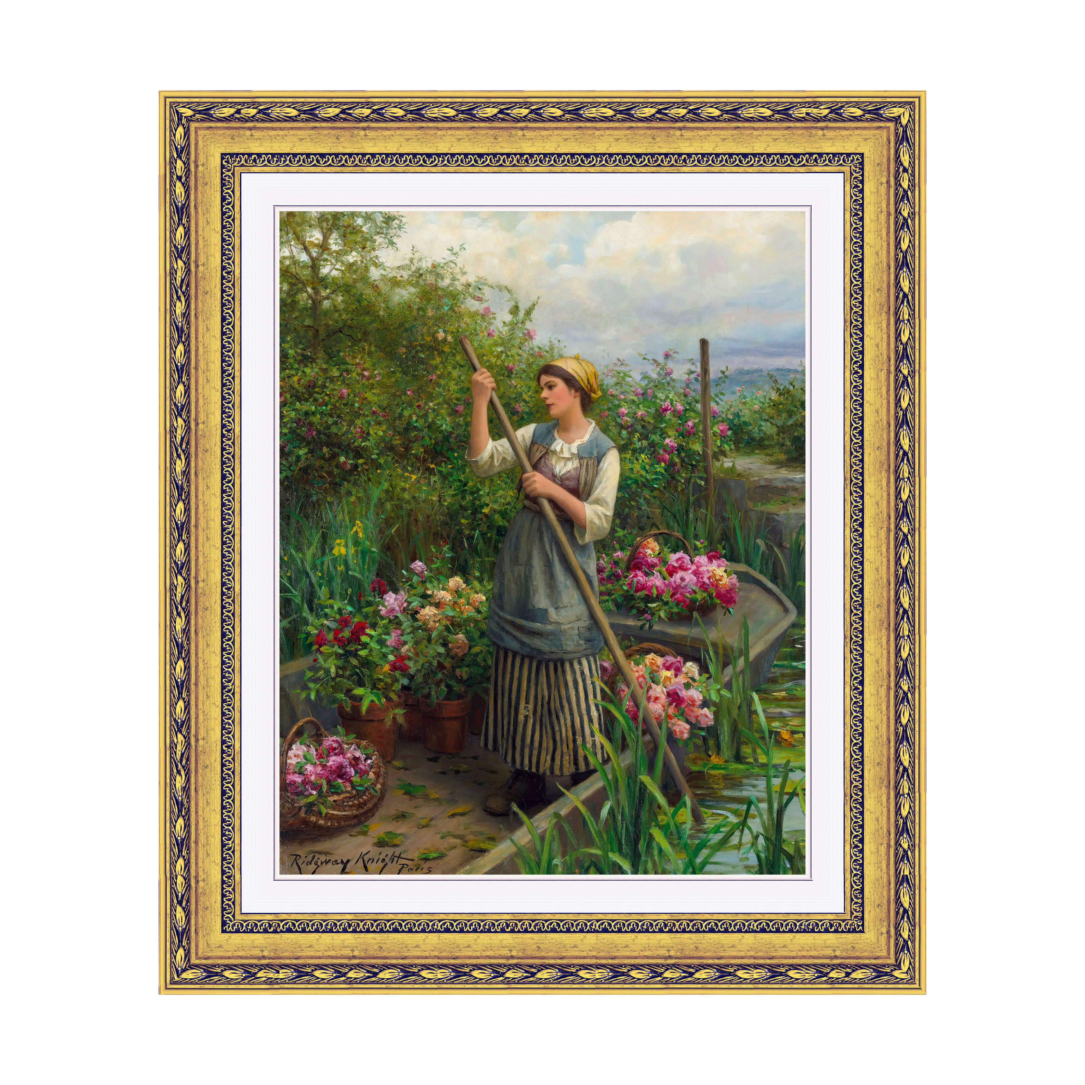 Dourada Floral - Com Passe-Partout