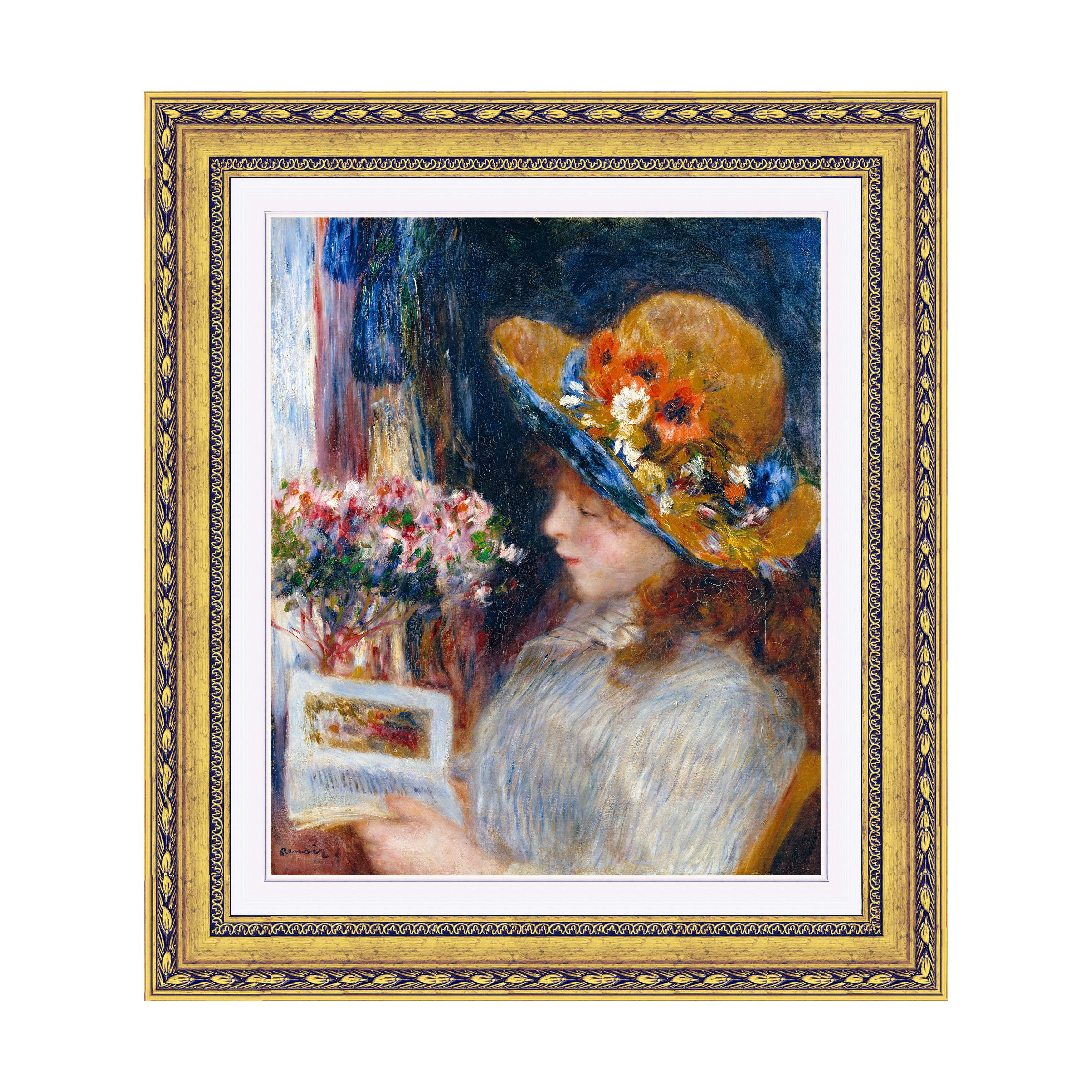 Dourada Floral - Com Passe-Partout