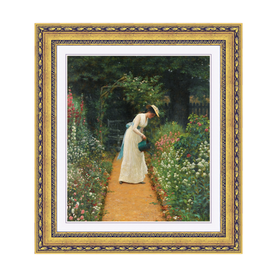 Dourada Floral - Com Passe-Partout