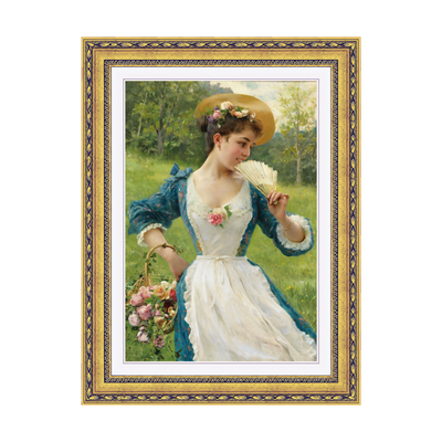Dourada Floral - Com Passe-Partout