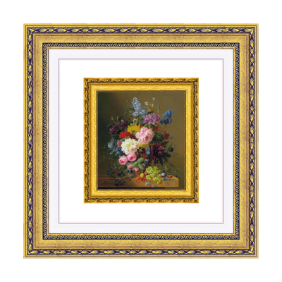 Dourada Floral - Com Passe-Partout