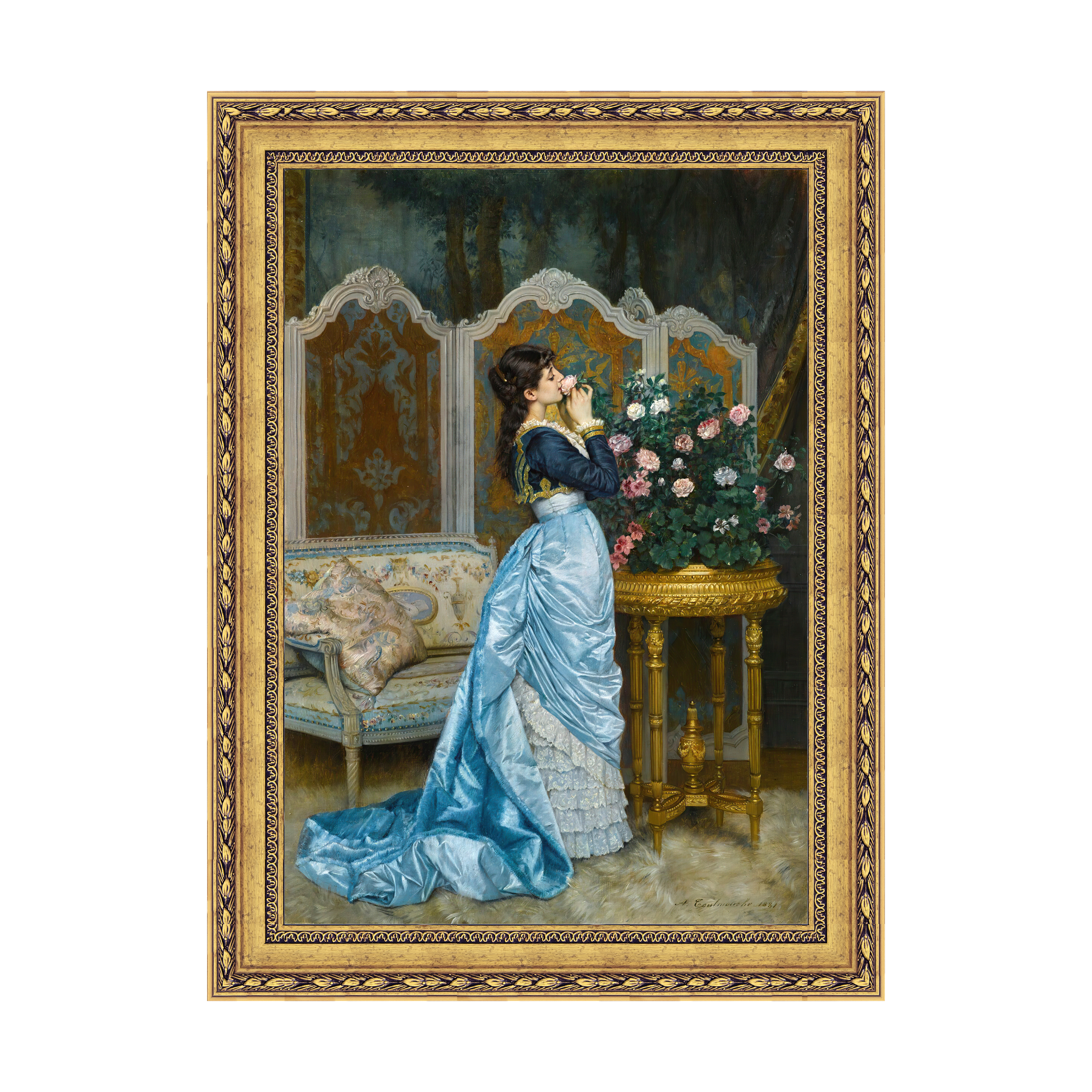 Dourada Floral - Sem Passe-Partout
