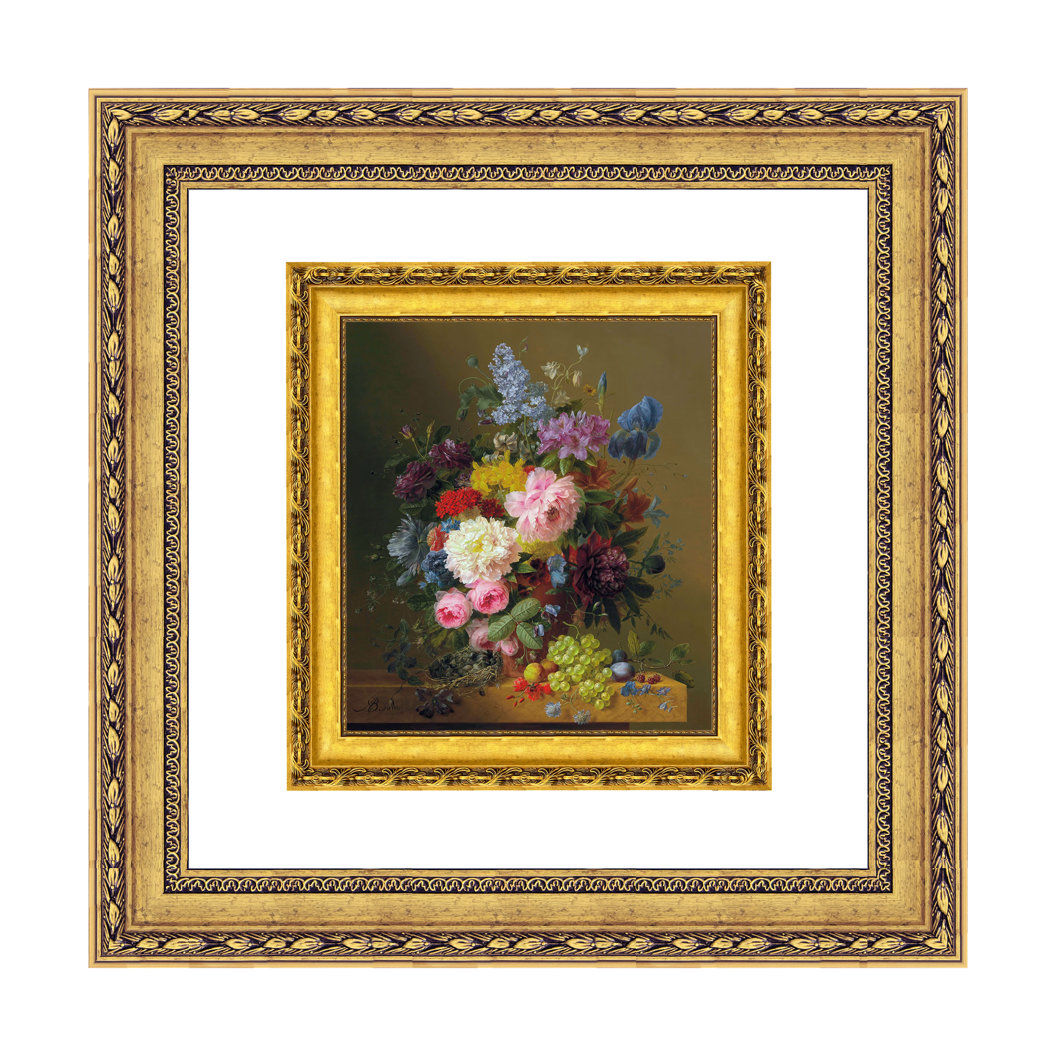Dourada Floral - Sem Passe-Partout