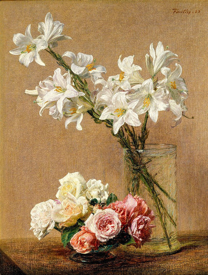 Rosas e Lírios - Henri Fantin Latour