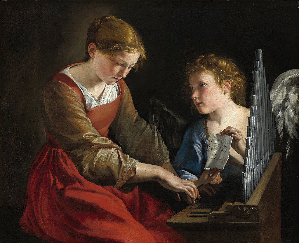 Santa Cecília e o Anjo - Orazio Gentileschi