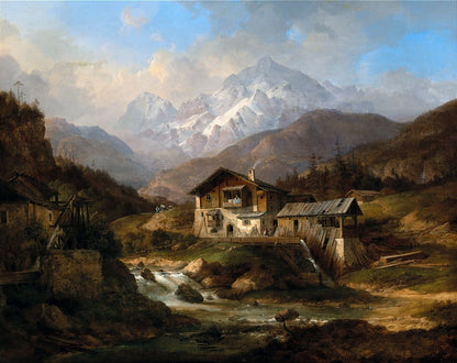 Um Pátio nas Montanhas Suíças (1846) - Wilhelm Scheuchzer