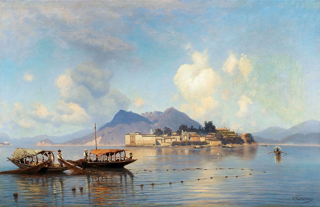 Uma vista de Isola Bella no Lago Maggiore - Ascan Lutteroth