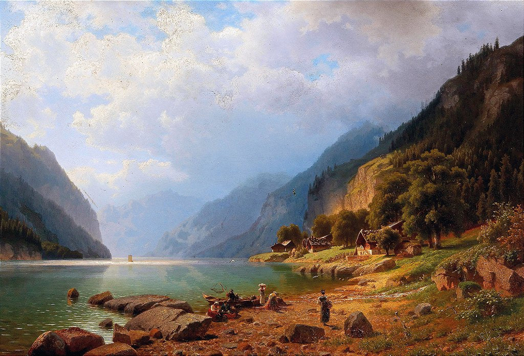Uma tempestade se formando no Lago Brienz - Johann Joseph Jansen