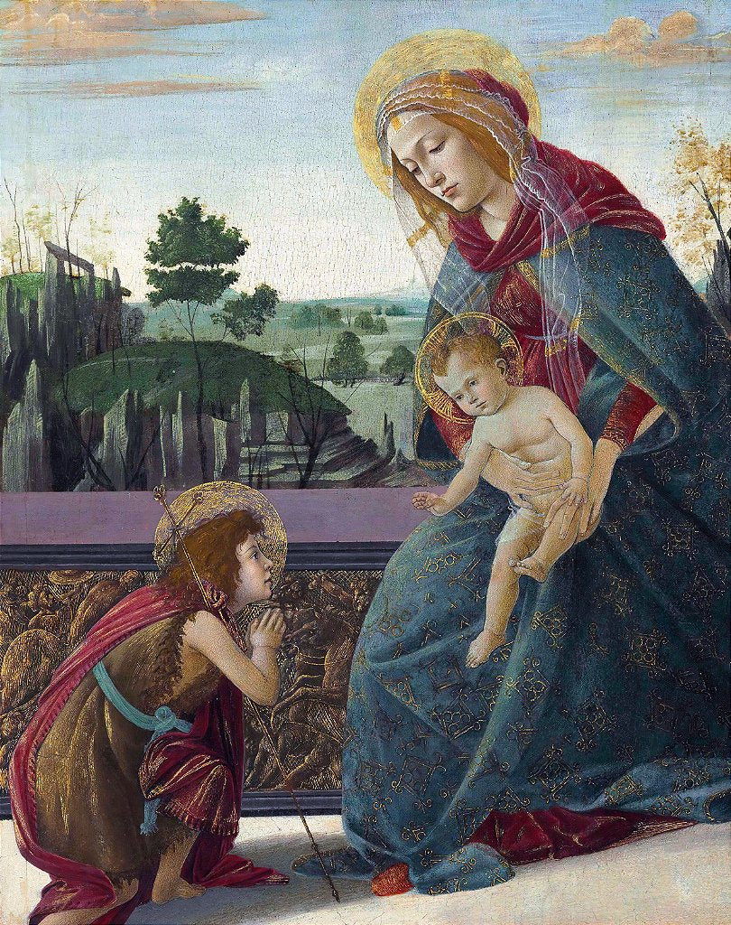 Madonna e o Menino Jesus com o Jovem São João Batista - Sandro Botticelli