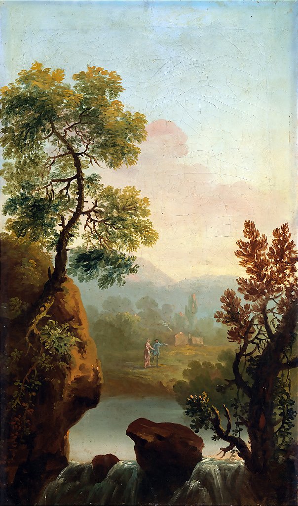 Paisagem com figuras ao fundo - George Barret