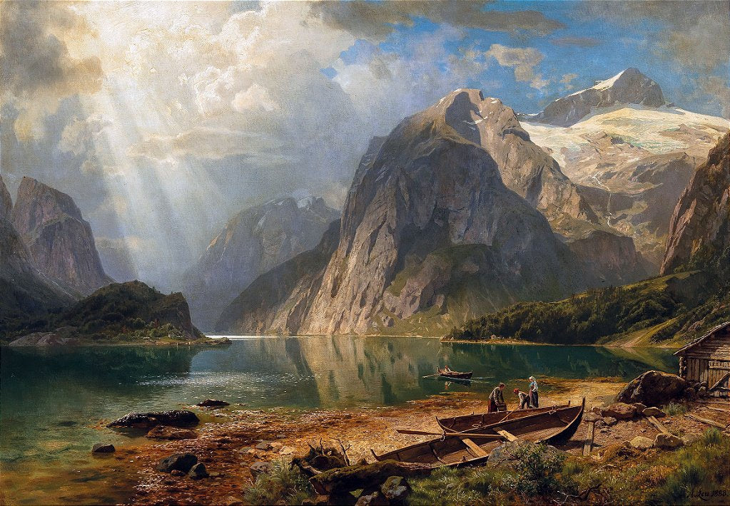 Uma paisagem de fiorde - Georg Anton Rasmussen