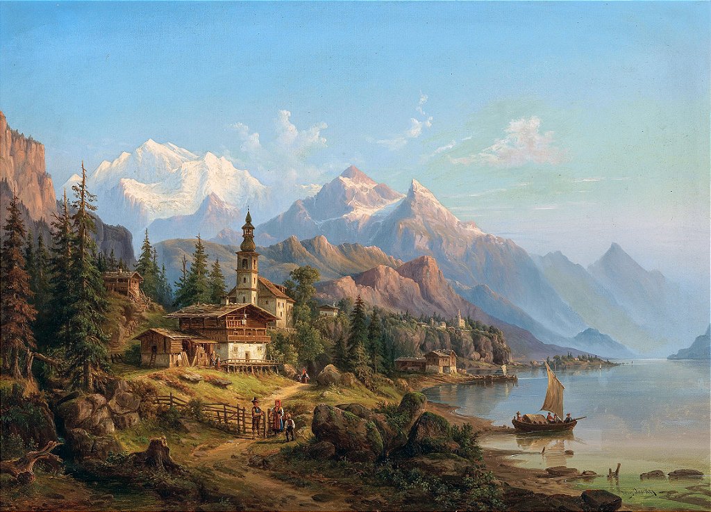 Parte do Lago Thun, Suíça - Heinrich Jaeckel